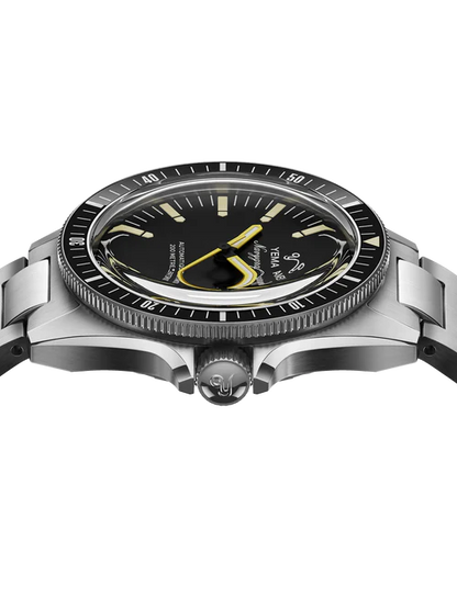 YEMA Navygraf Heritage Iconic Dial Steel Bracelet Black 39mm | YNAV25-AM