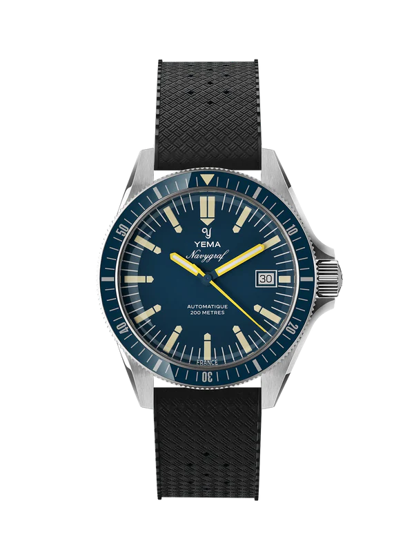 YEMA Navygraf Heritage Iconic Dial Rubber Strap 39mm | YNAV25-GTP