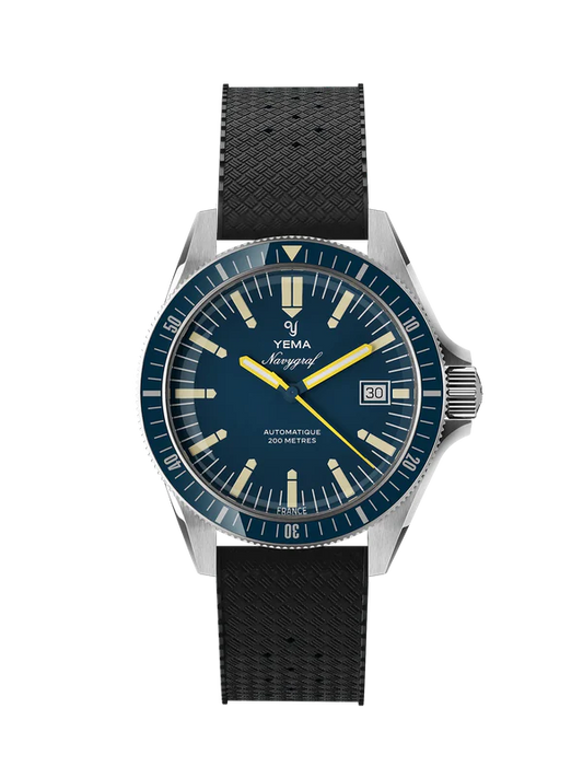 YEMA Navygraf Heritage Iconic Dial Rubber Strap 39mm | YNAV25-GTP