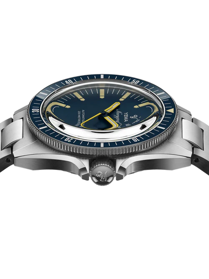 YEMA Navygraf Heritage Iconic Dial Steel  Bracelet Blue 39mm | YNAV25-GM