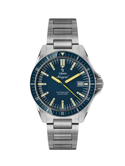YEMA Navygraf Heritage Iconic Dial Steel  Bracelet Blue 39mm | YNAV25-GM