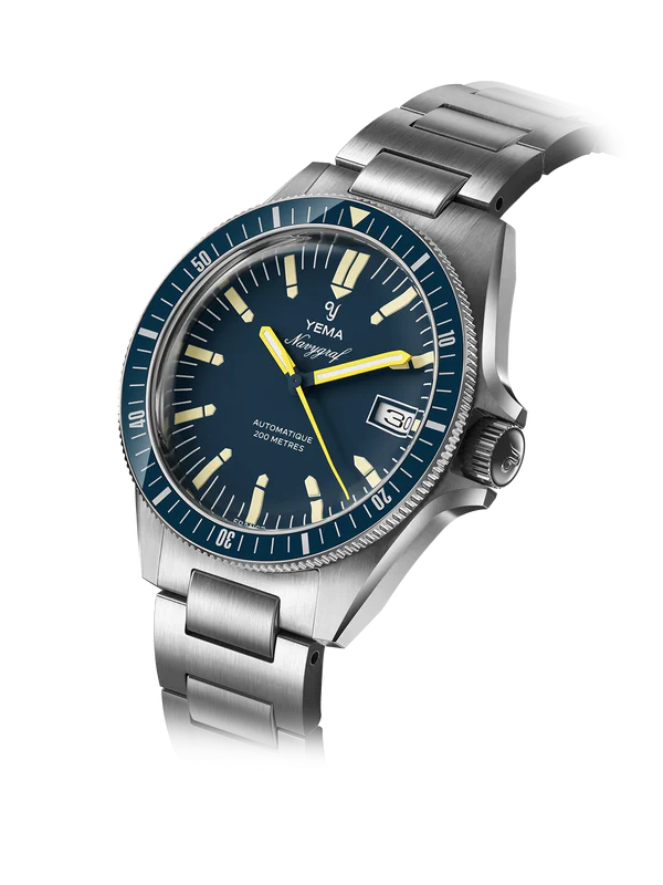 YEMA Navygraf Heritage Iconic Dial Steel  Bracelet Blue 39mm | YNAV25-GM