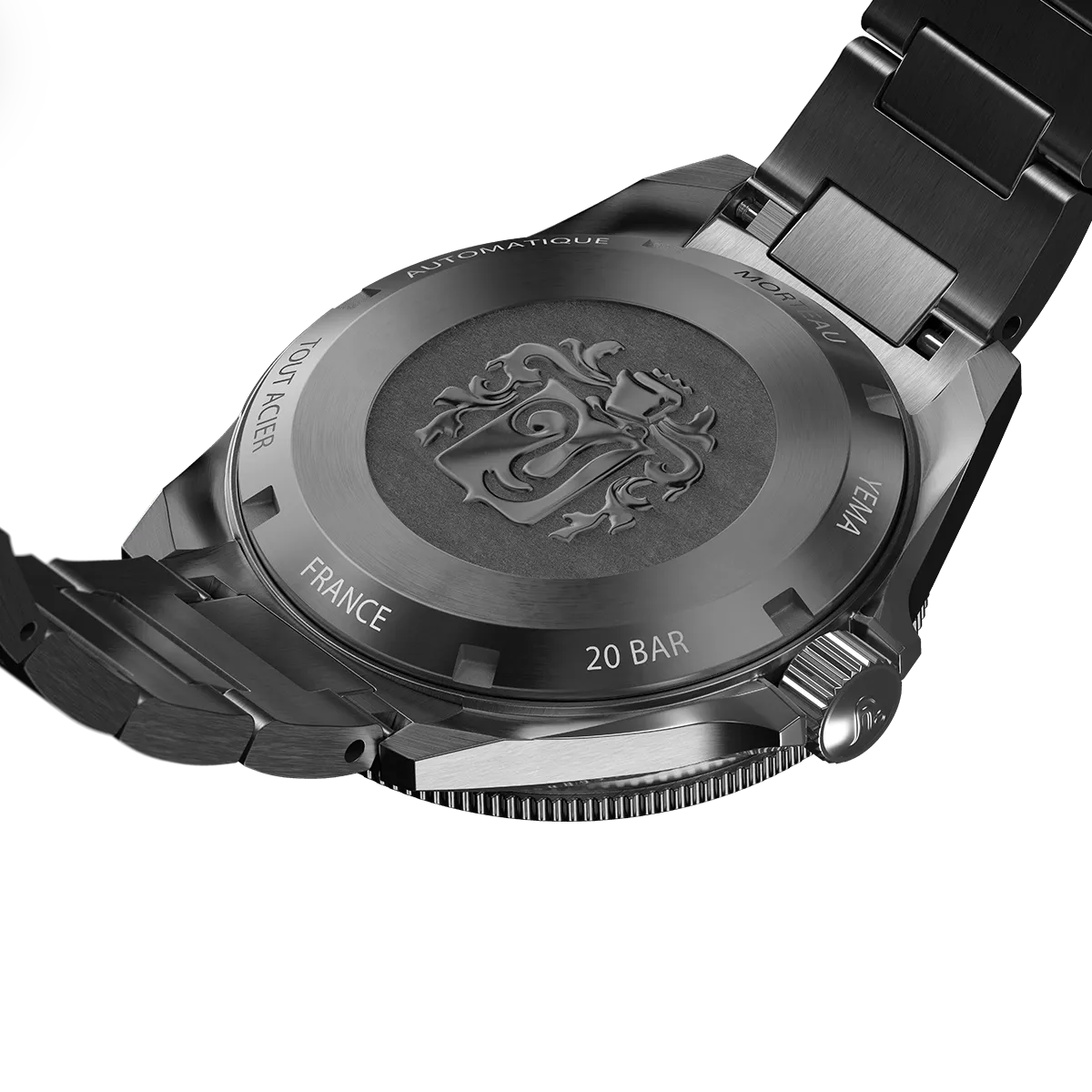 YEMA Navygraf Heritage Iconic Dial Rubber Strap Black 39mm | YNAV25-ATP