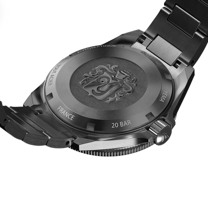 YEMA Navygraf Heritage Iconic Dial Rubber Strap Black 39mm | YNAV25-ATP