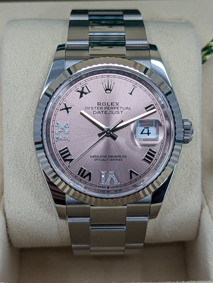Rolex Datejust 36mm Oysersteel Diamonds and White Gold (M126234-0032)