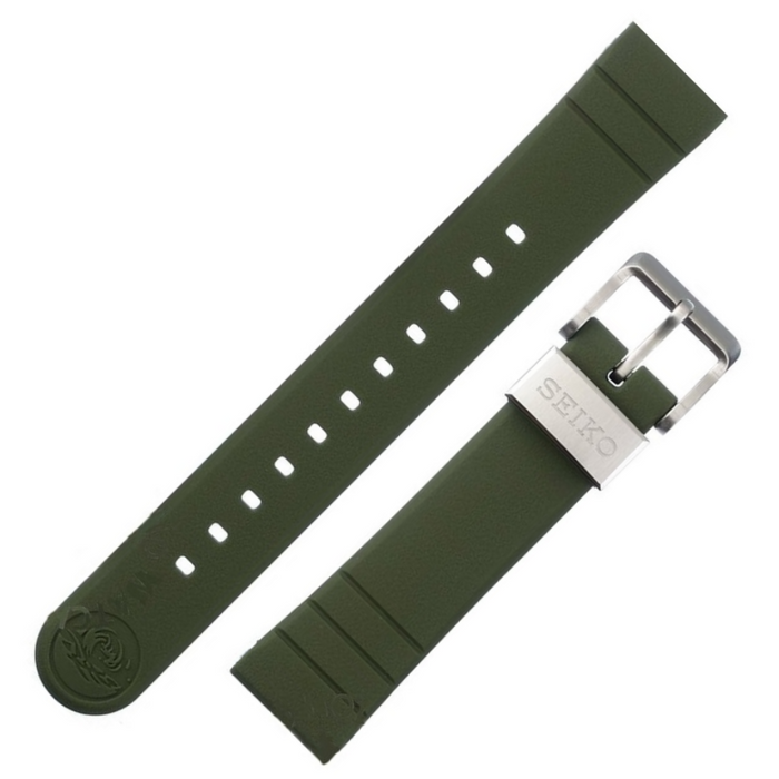 SEIKO Army Green Rubber Watch Strap OEM 20 mm | R03L011J0