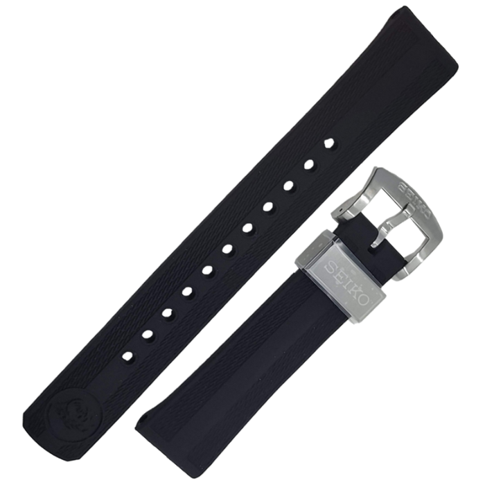 SEIKO Black Rubber Watch Strap OEM 20 mm | R03E011J0