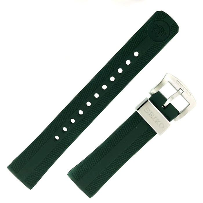 SEIKO Forest Green Rubber Watch Strap OEM 20 mm | R03E014J0