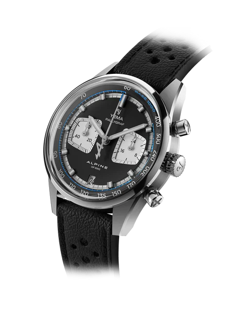 YEMA Rallygraf Alpine Cup Series Rally Leather Strap 39mm | YMHF1589ALP-AA31