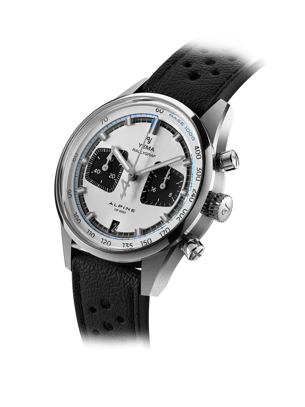 YEMA Rallygraf Alpine Cup Series Rally Leather Strap 39mm | YMHF1589ALP-BA31