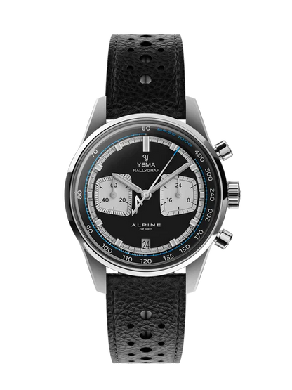 YEMA Rallygraf Alpine Cup Series Rally Leather Strap 39mm | YMHF1589ALP-AA31