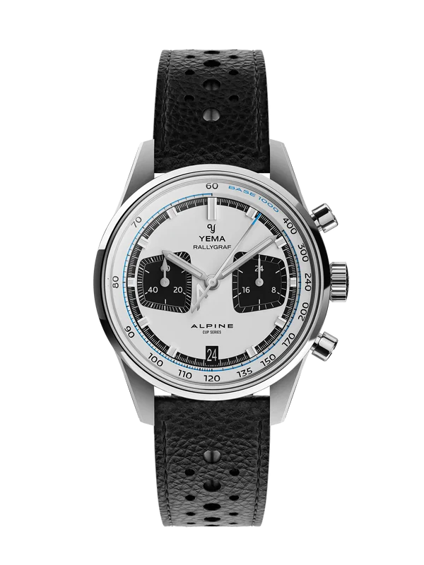 YEMA Rallygraf Alpine Cup Series Rally Leather Strap 39mm | YMHF1589ALP-BA31