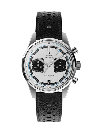 YEMA Rallygraf Alpine Cup Series Rally Leather Strap 39mm | YMHF1589ALP-BA31