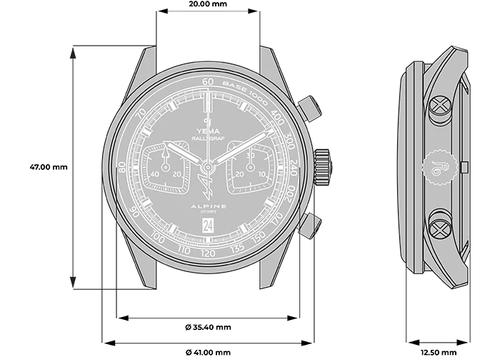 YEMA Rallygraf Alpine Cup Series Limited Edition 41mm | YRAL25ALP.CH-GG33S