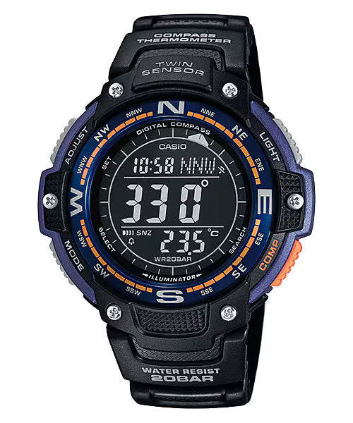 CASIO Twin Sensor Digital Compass Sport Gear Black | SGW-100-2BCF