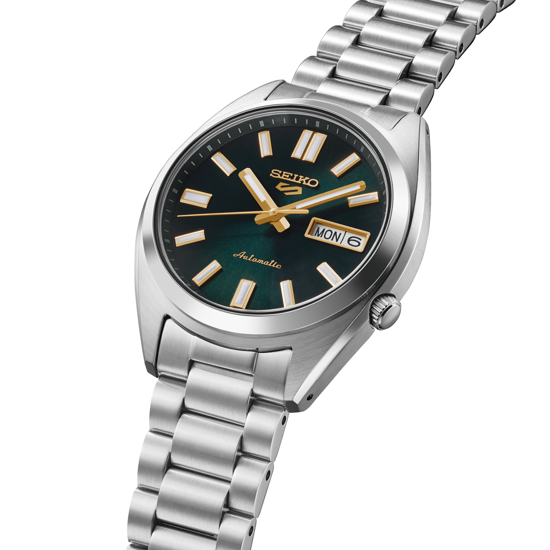SEIKO 5 Sports SNXS Vintage Gold Collection in Green Tie | SRPL57K1
