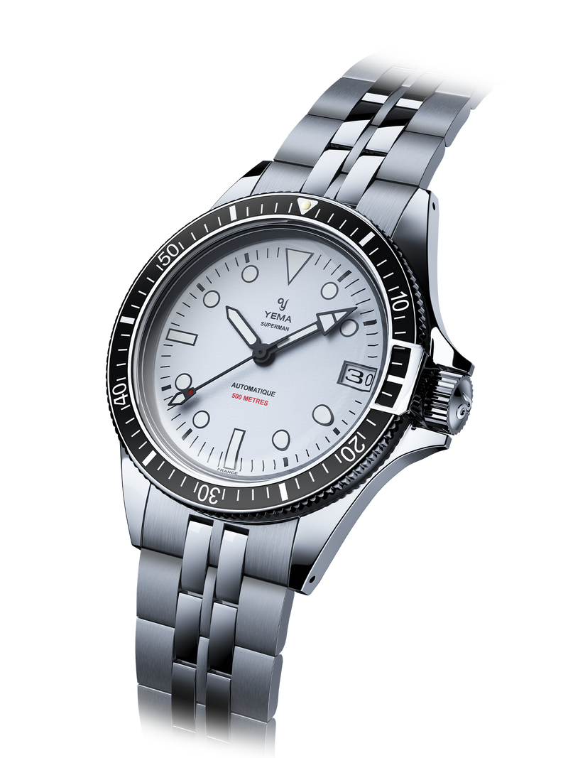 YEMA Superman 500 Dato White Dial Stainless Steel 39mm | YSUP23A39-BMS