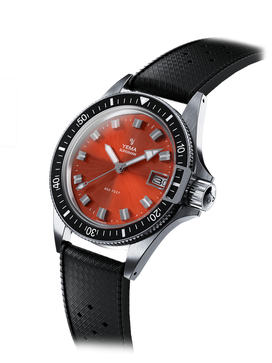 YEMA Superman Heritage Quartz Coral Tropical Dive Strap | YMHF1574-LTP