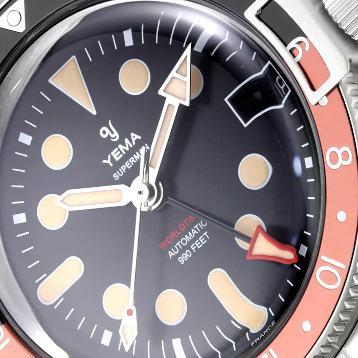 YEMA Superman Worldtime GMT Coke 41mm | YGMT21B41-CMS