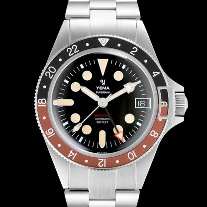 YEMA Superman Worldtime GMT Coke 39mm | YGMT21B39-CMS