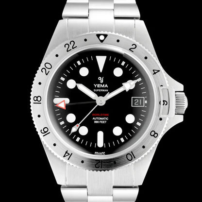 YEMA Superman Worldtime GMT Steel 39mm | YGMT21A39-AMS