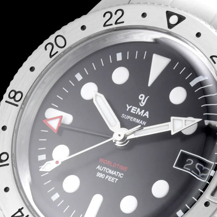 YEMA Superman Worldtime GMT Steel 39mm | YGMT21A39-AMS
