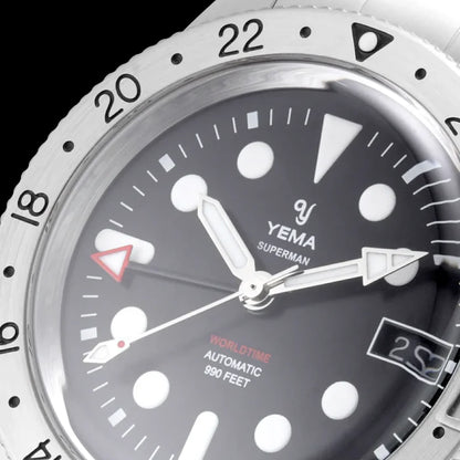 YEMA Superman Worldtime GMT Steel 39mm | YGMT21A39-AMS
