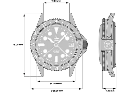 YEMA Superman Worldtime GMT Coke 39mm | YGMT21B39-CMS