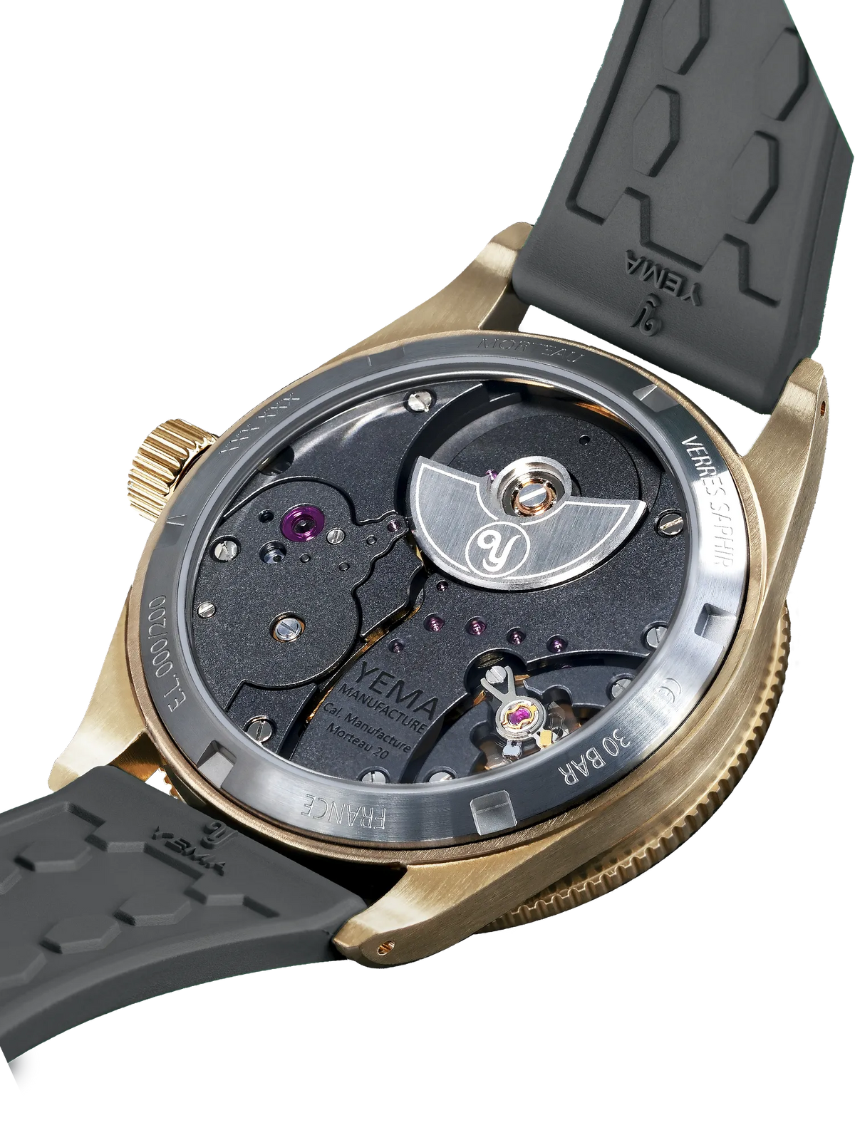YEMA Skin Diver Slim Bronze CMM.20 Limited Edition Leather Strap 39mm