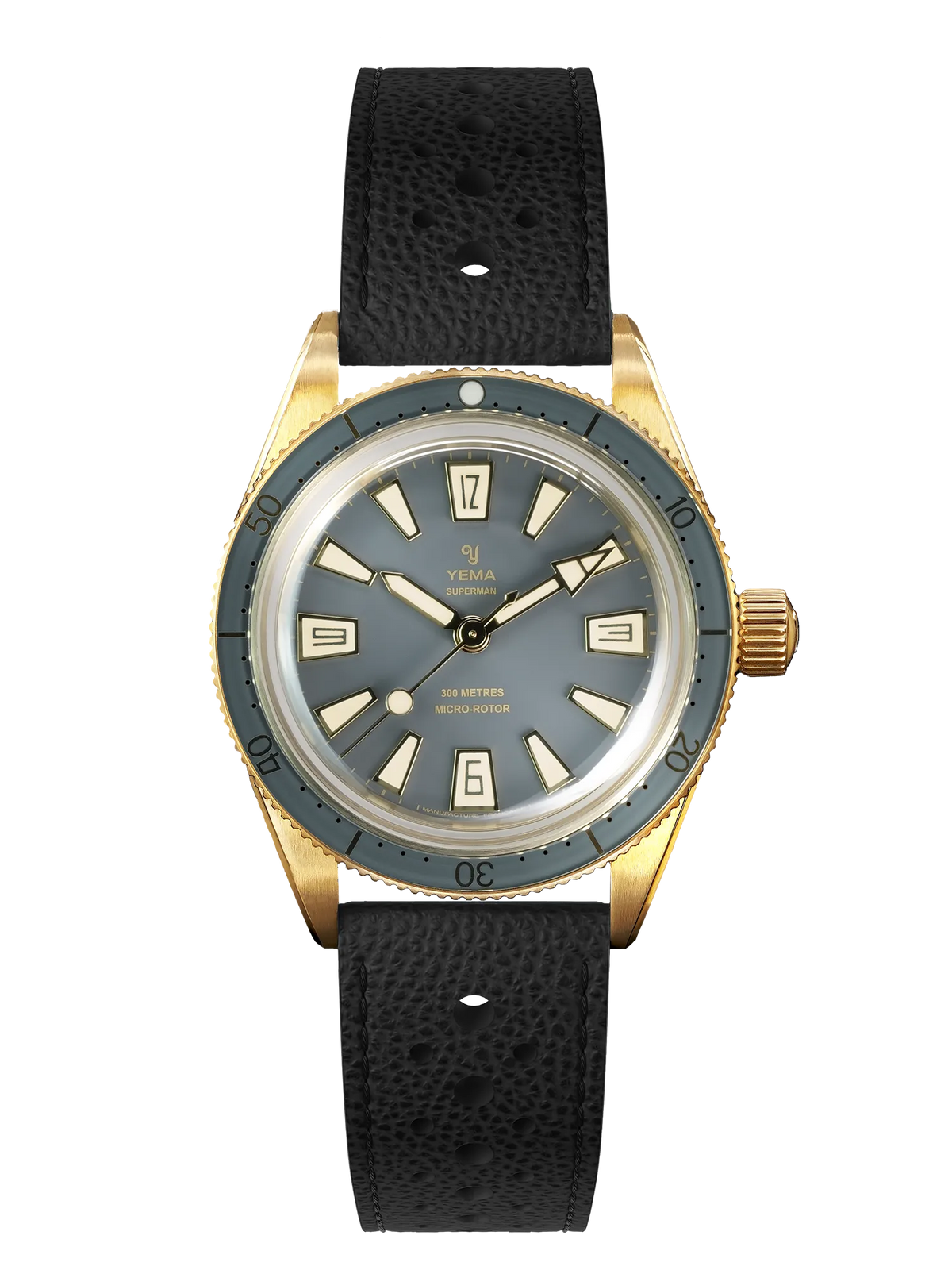 YEMA Skin Diver Slim Bronze CMM.20 Limited Edition Leather Strap 39mm