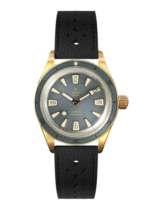 YEMA Skin Diver Slim Bronze CMM.20 Limited Edition Leather Strap 39mm