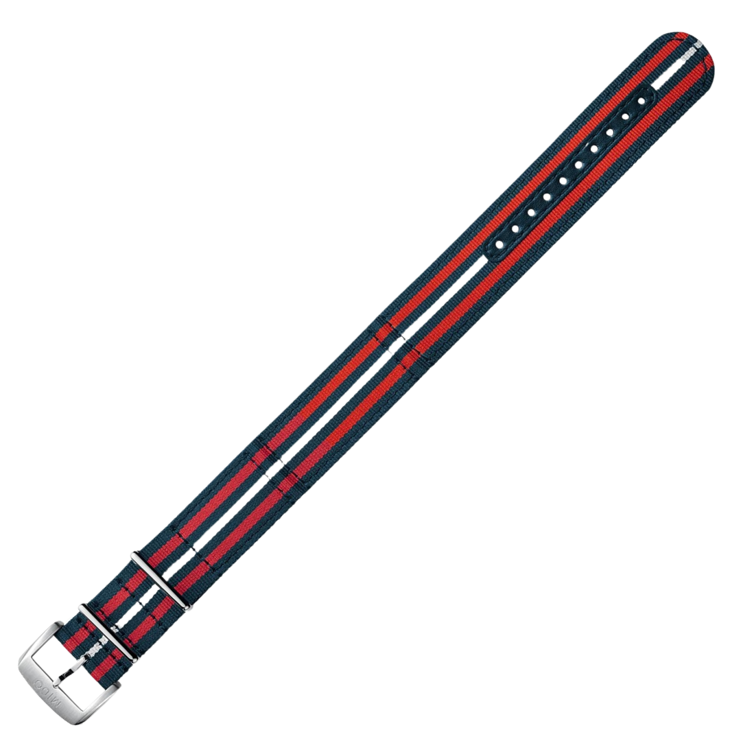 MIDO Ocean Star Captain Blue-Red-White Nato Strap OEM 22mm | M604018289