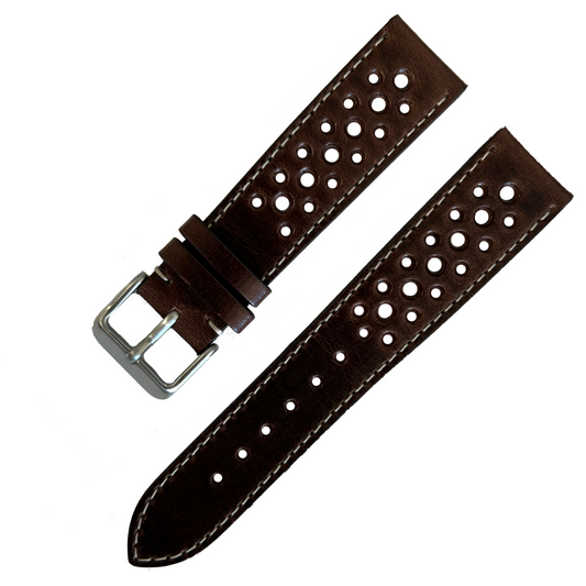 YEMA Camel Perforated Leather Strap 20mm | SYU31-20-SS