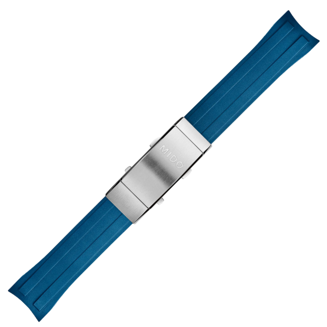 MIDO Ocean Star 200C Blue Rubber Strap Deployment Clasp OEM 22mm | M603018638
