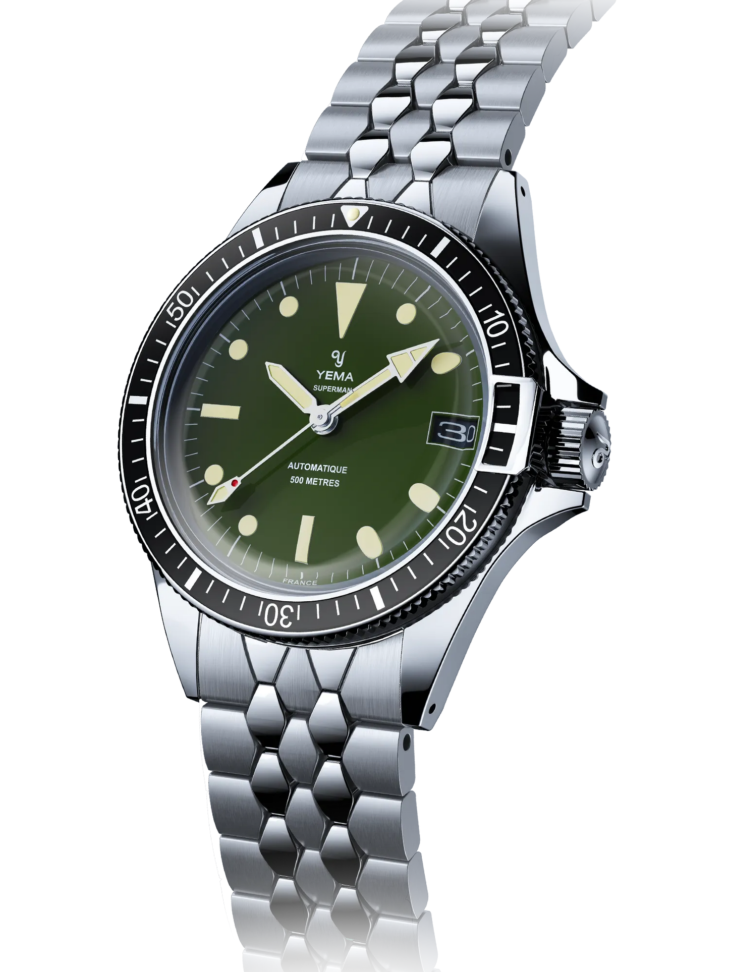 YEMA Superman 500 Dato Green Dial Stainless Steel 41mm | YSUP23A41-ZM2S