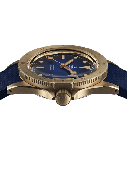 YEMA Superman Bronze CMM.10 Blue Small Rubber Strap 39mm