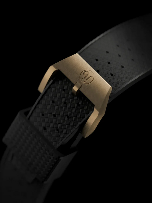 YEMA FKM Viton Tropic Integrated Strap Bronze Brushed 19mm Large Size | SYRUB-I-A-19XL-BZ