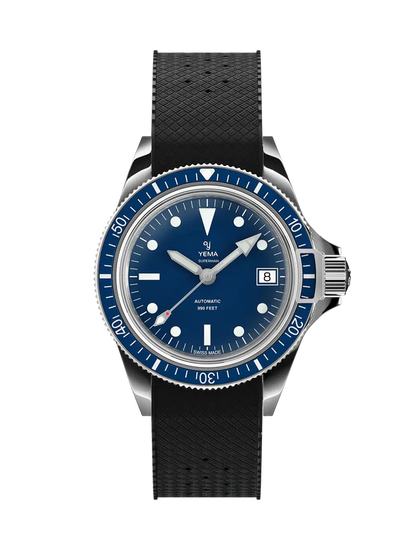 YEMA Superman Heritage FKM Rubber Integrated Strap 39mm | YSUP25B39-GRBIS