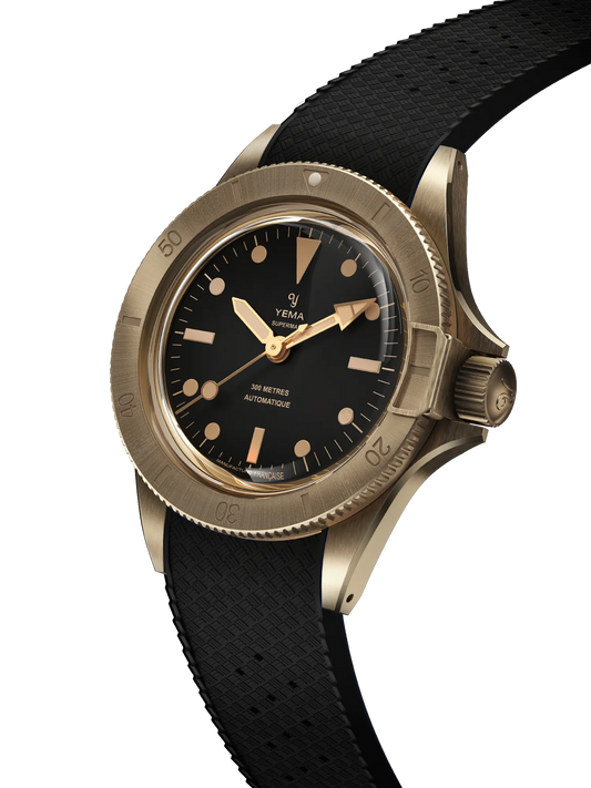 YEMA Superman Bronze CMM.10 Black Large Rubber Strap 41mm | 11.13.36.ZE.U6XL