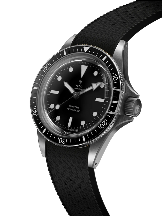 YEMA Superman Steel CMM.10 Black Large Rubber Strap 39mm | 11.13.66.SN.U6XL