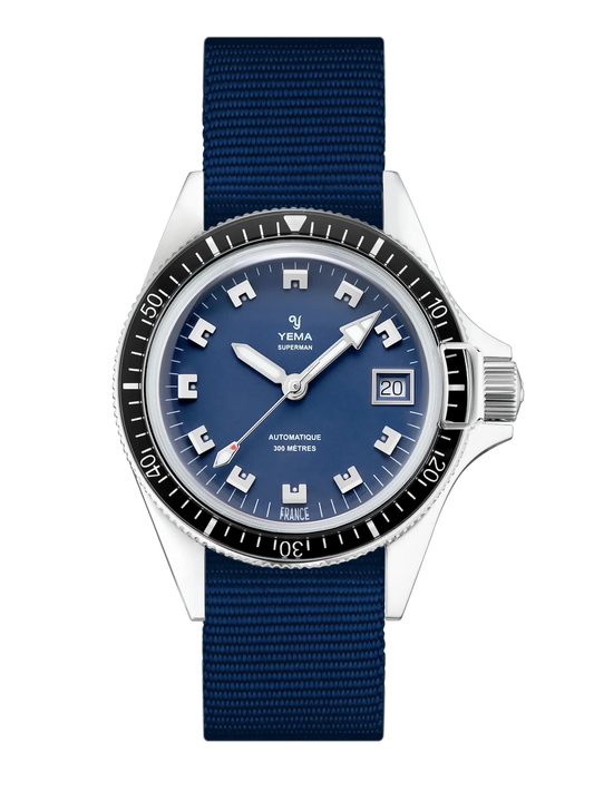 YEMA Superman Faf Search And Rescue Limited Edition Blue NATO Strap 39mm | YAA22-39-GG63S