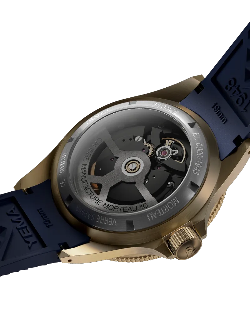 YEMA Superman Bronze CMM.10 Blue Small Rubber Strap 39mm