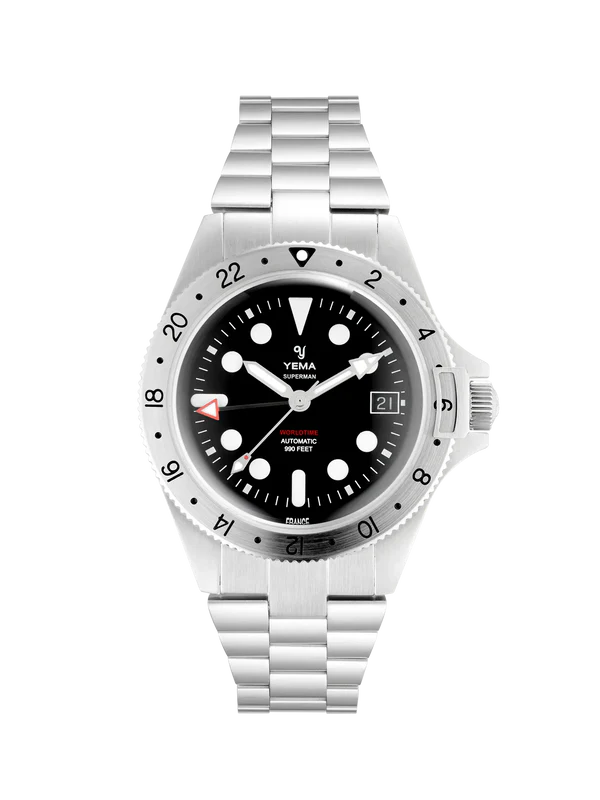 YEMA Superman Worldtime GMT Steel 39mm | YGMT21A39-AMS