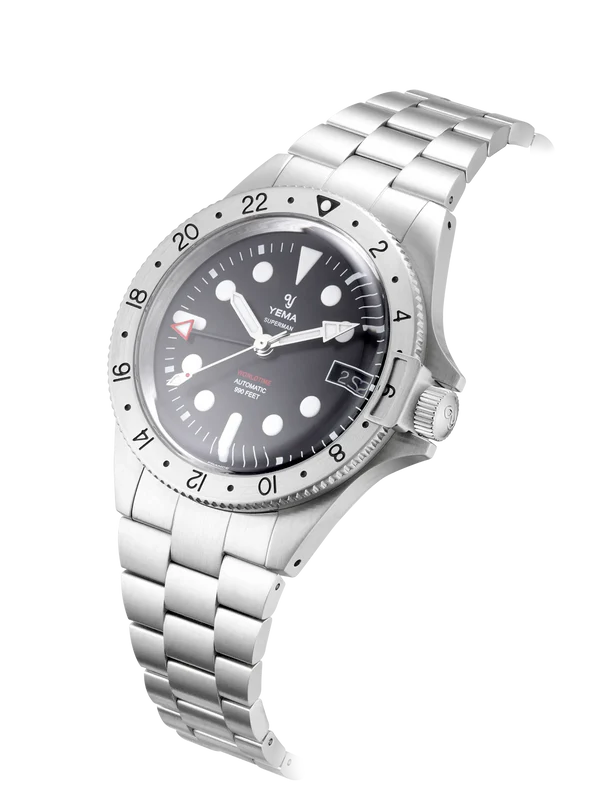 YEMA Superman Worldtime GMT Steel 39mm | YGMT21A39-AMS