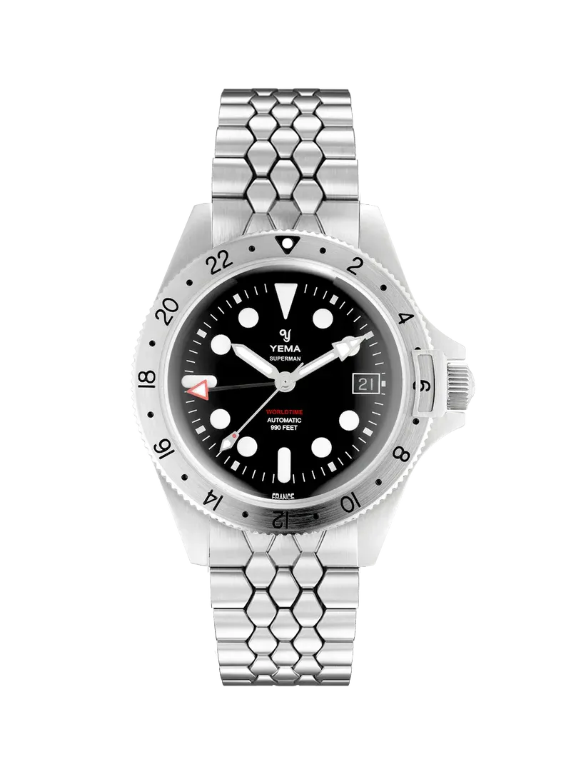 YEMA Superman Worldtime GMT Scales Slim Edition 39mm | YGMT21A39-AM2S