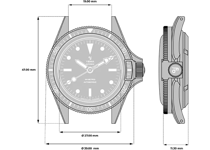 YEMA Superman Steel CMM.10 Black 39mm | 11.13.66.SN.U6