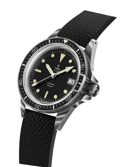 YEMA Superman Heritage FKM Rubber integrated Strap 39mm | YSUP25A39-ARBIS