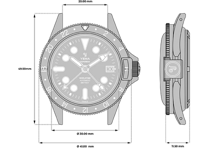 YEMA Superman Worldtime GMT Coke 41mm | YGMT21B41-CMS