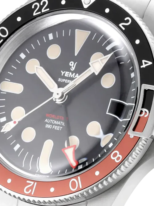 YEMA Superman Worldtime GMT Coke 39mm | YGMT21B39-CMS