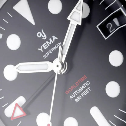 YEMA Superman Worldtime GMT Steel 41mm | YGMT21A41-AMS